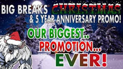Big Breaks 5 Year/Christmas 2021 Promo!  Giving away THOUSANDS of dollars in boxes/cases!  Simply join breaks for free entry!