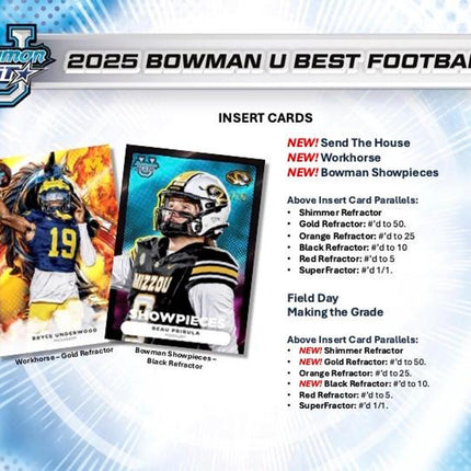 NFL #325 - PYP 2025 Bowman's Best University Hobby x 2 Boxes!