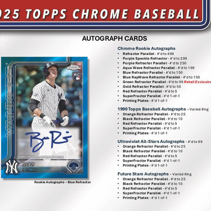 MLB #536 - PYT 2025 Topps Chrome Blaster X40 Boxes