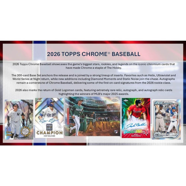 MLB #605 - PYT 2026 Chrome Hobby x 6 Boxes