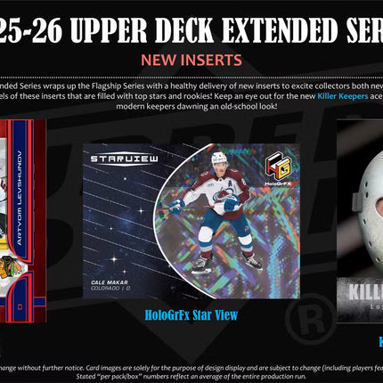 NHL #582 - PYT 2025-26 Upper Deck Extended Series Hobby x 3 Boxes!