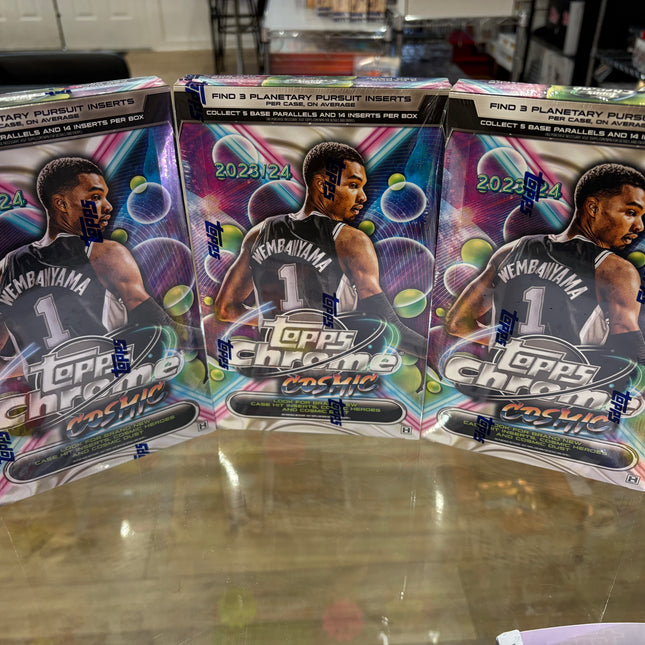 NBA #2120 - PYT 2023-24 Cosmic Chrome Basketball Hobby X 3 Boxes (Wemby is a Free Random)