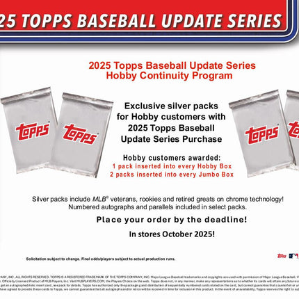 MLB #537 - PYT 2025 Topps Update Series Jumbo Case x 6 Boxes!!!!!