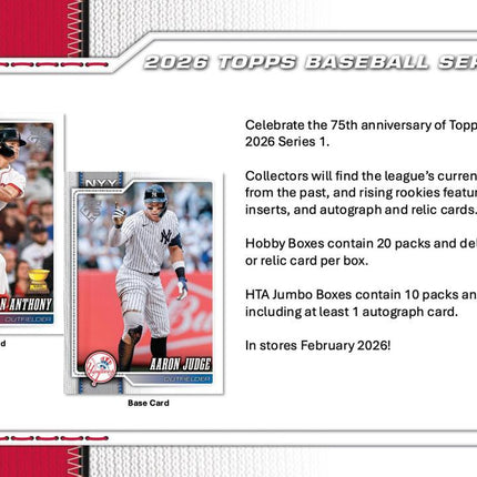 MLB #573 - PYT 2026 Topps Series 1 Jumbo Case Break x 6 Boxes