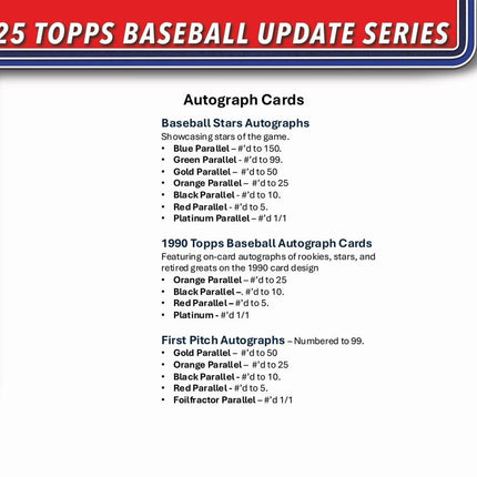 MLB #537 - PYT 2025 Topps Update Series Jumbo Case x 6 Boxes!!!!!