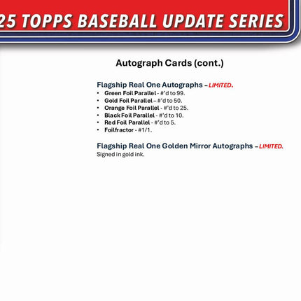 MLB #537 - PYT 2025 Topps Update Series Jumbo Case x 6 Boxes!!!!!