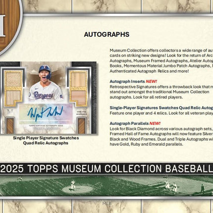 MLB #556 - PYT 2025 Topps Museum Collection Baseball Hobby X 2 Boxes