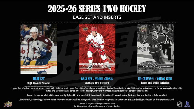 NHL #575 - PYT 2025-26 Upper Deck Series Two Hobby x 3 Boxes!