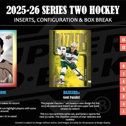 NHL #575 - PYT 2025-26 Upper Deck Series Two Hobby x 3 Boxes!