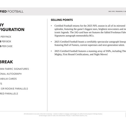 NFL #306 - PYT 2025 Certified NFL Hobby X 3 Boxes